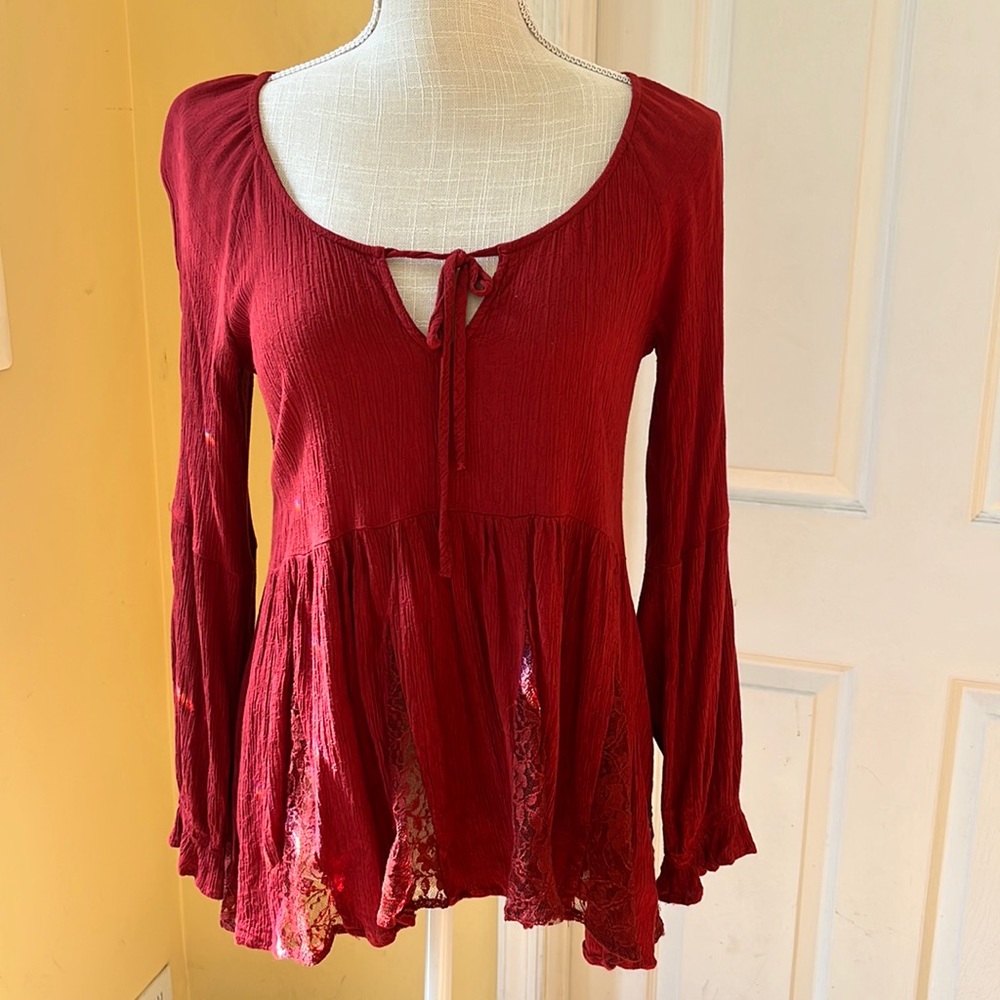 American Eagle Bohemian Style Top, Rust, Size S. - image 1